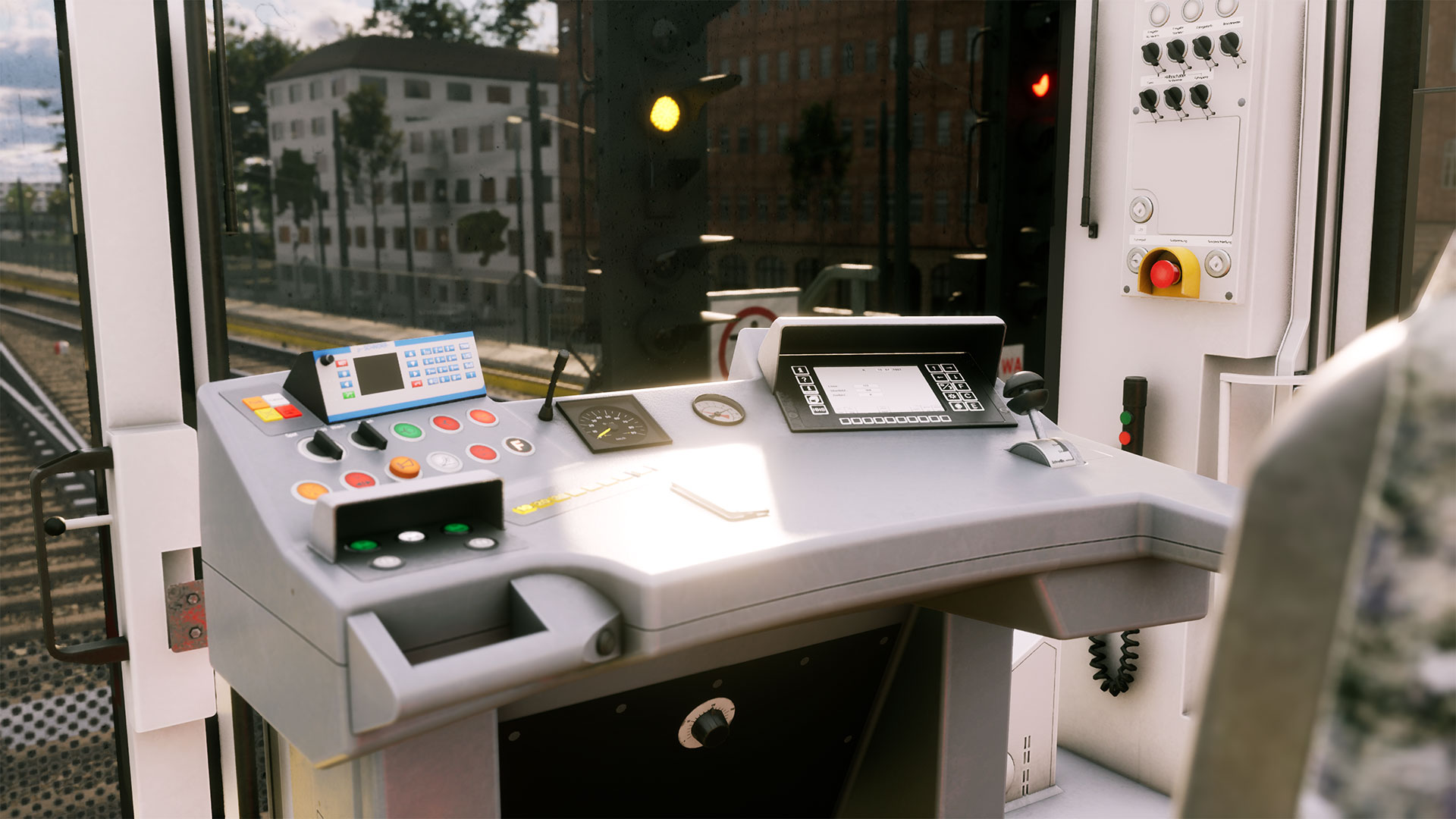 Detailed subway driver's cab controls in SubwaySim 2