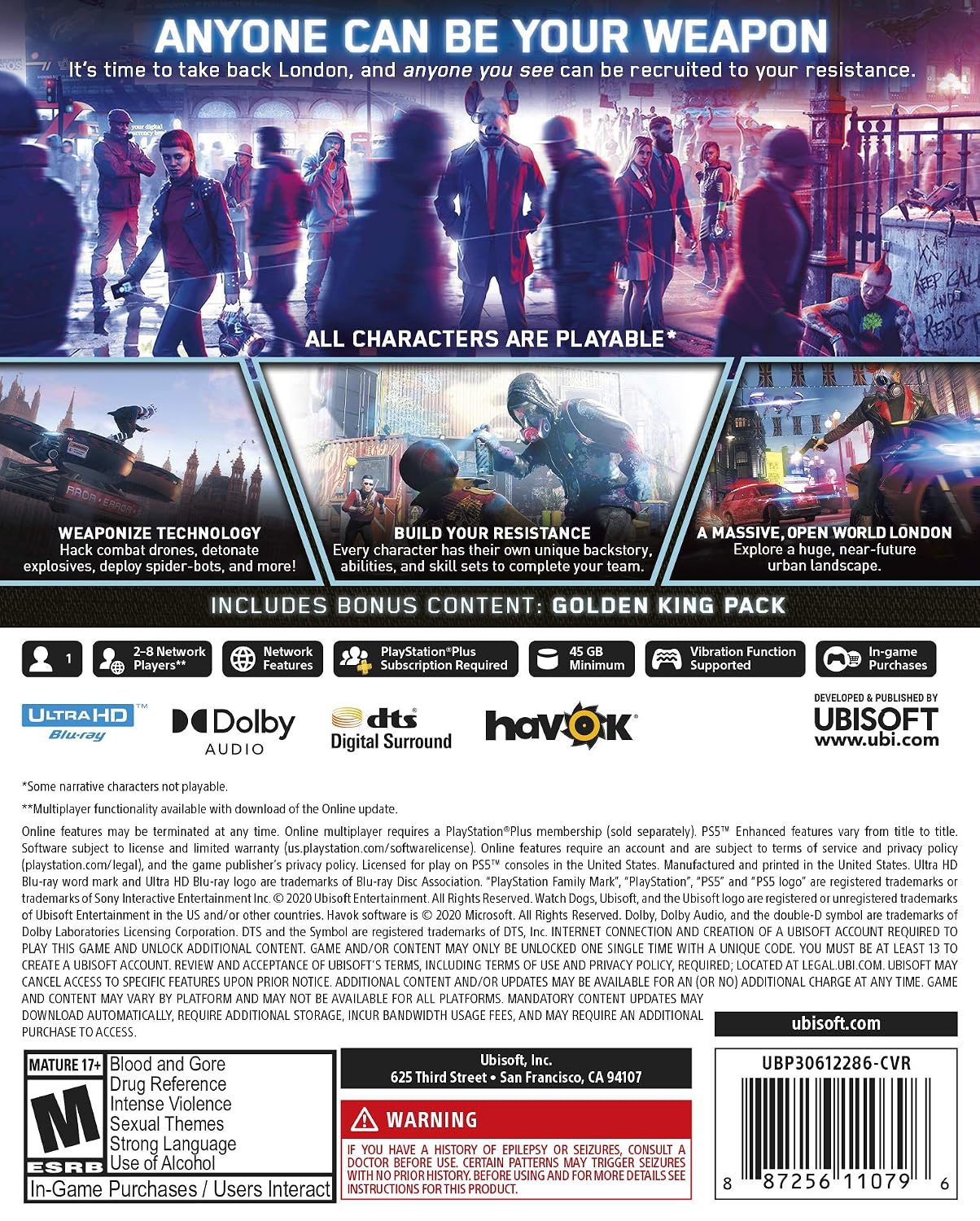 Watch Dogs Legion PlayStation 5 product artwork