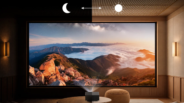 Wanbo X7 Pro Max projector brightness and home theater presentation