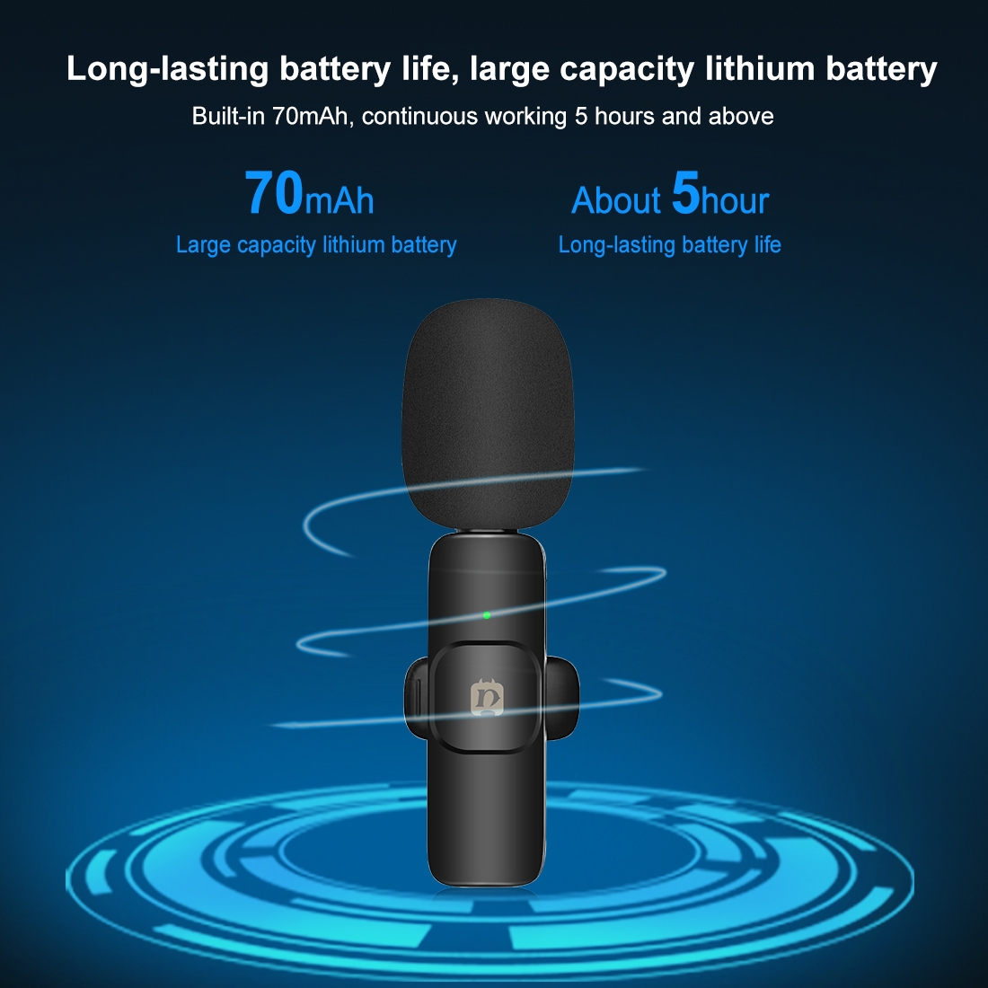 PULUZ PU3151B 70mAh rechargeable microphone battery