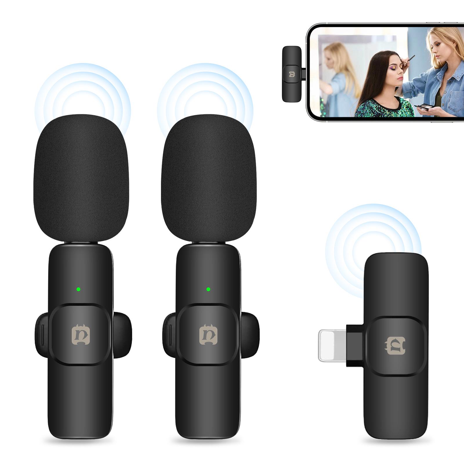 PULUZ PU3150B dual wireless lavalier microphone kit with 8-pin receiver
