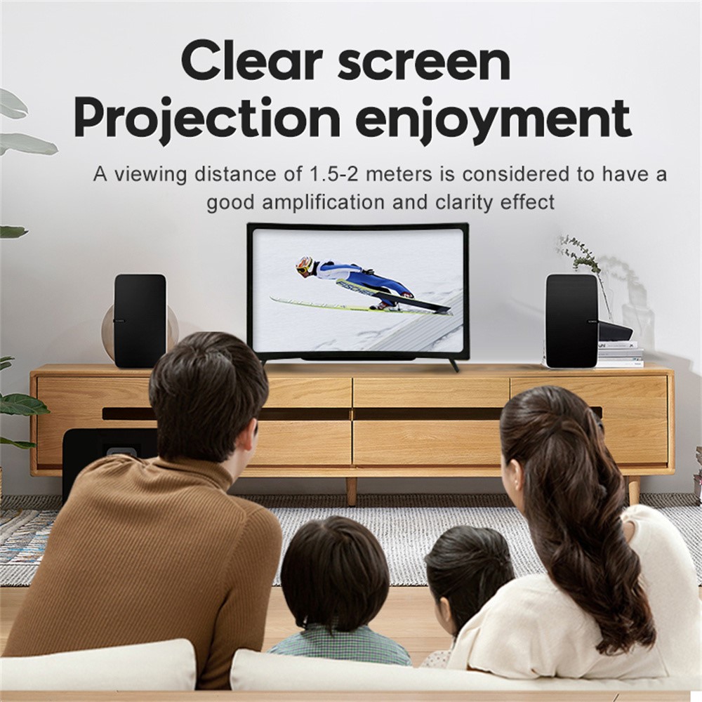 Curved 3D phone screen enlarger in use
