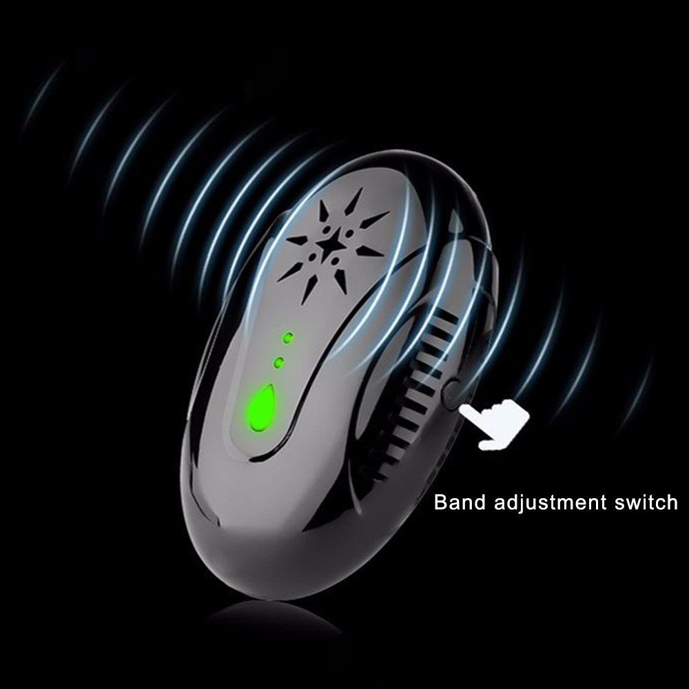 GETTER electronic ultrasonic rat mice and cockroach pest repeller in black