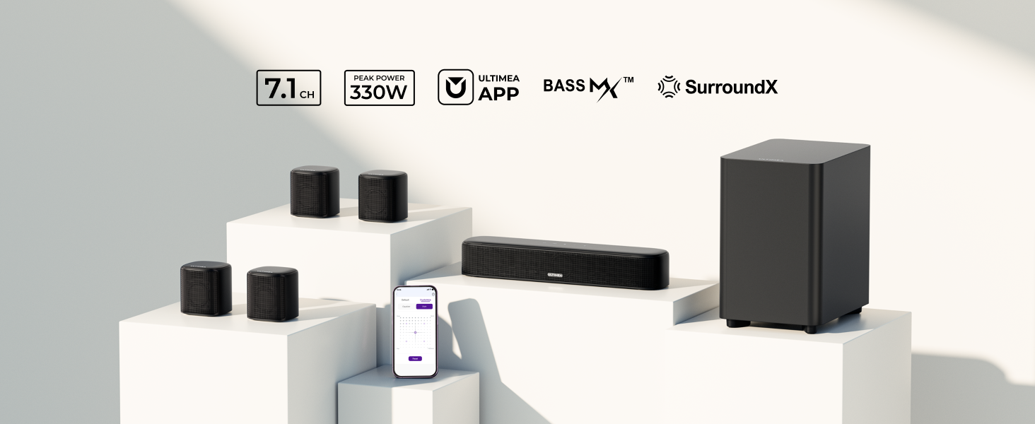 ULTIMEA Aura A40 7.1-channel virtual surround soundbar system