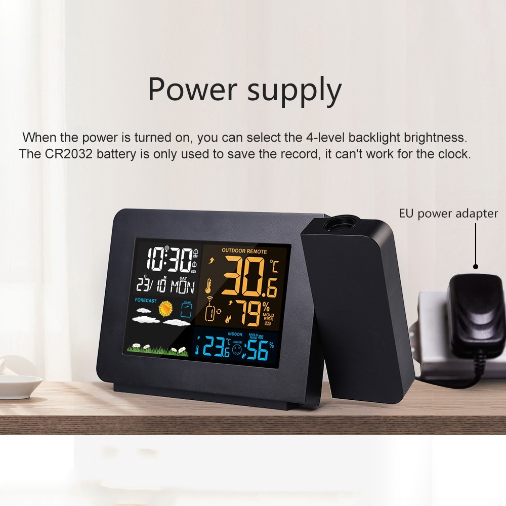 FANJU FJ3391 projection weather station features