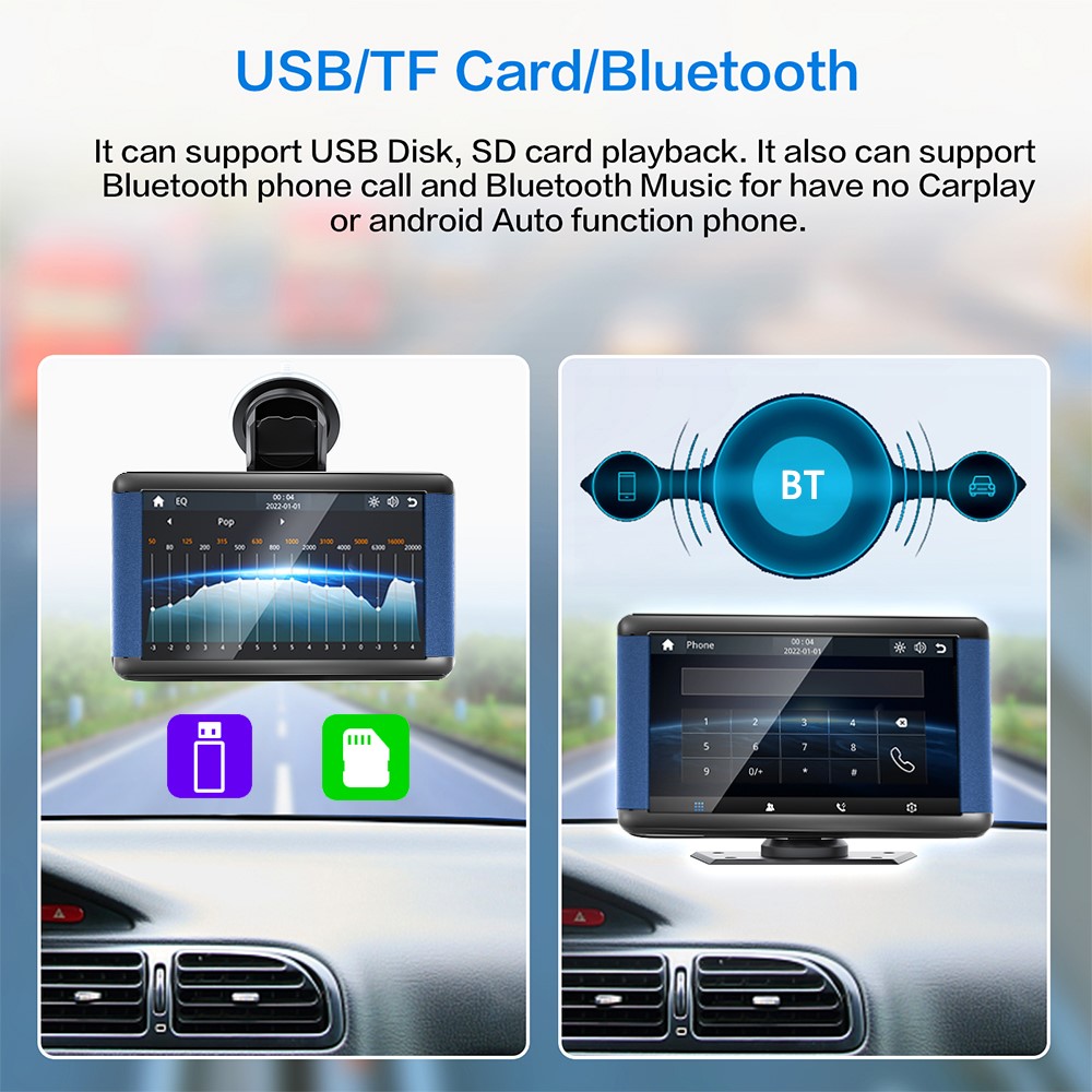 Portable car stereo bracket and suction cup installation options