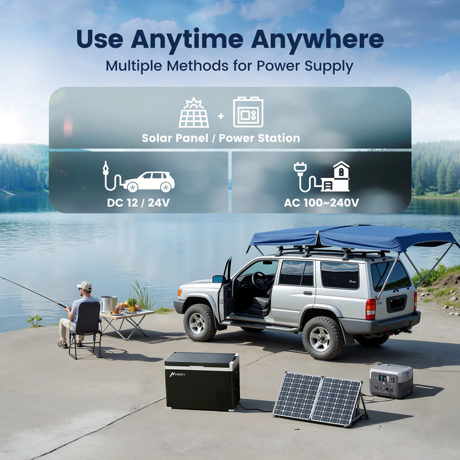 Hcalory portable car refrigerator for camping and off-grid use