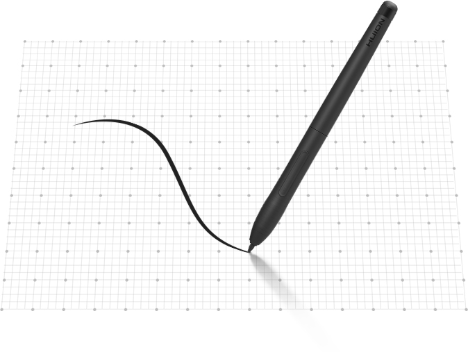 Huion digital pen demonstrating precise drawing input