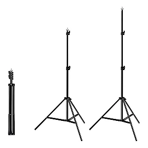 PULUZ PKT5205 adjustable backdrop tripod stands shown folded and extended