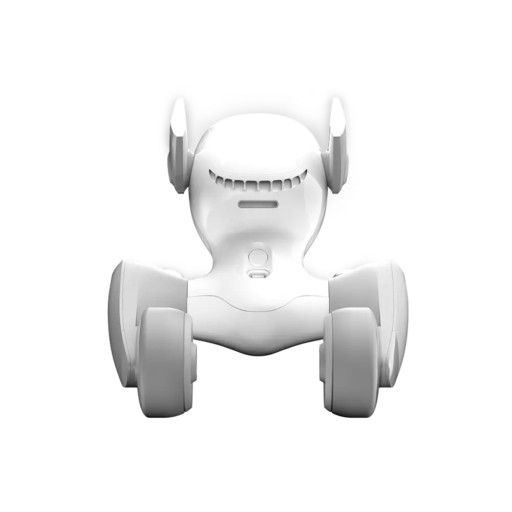 Loona robot pet showing its expressive digital face