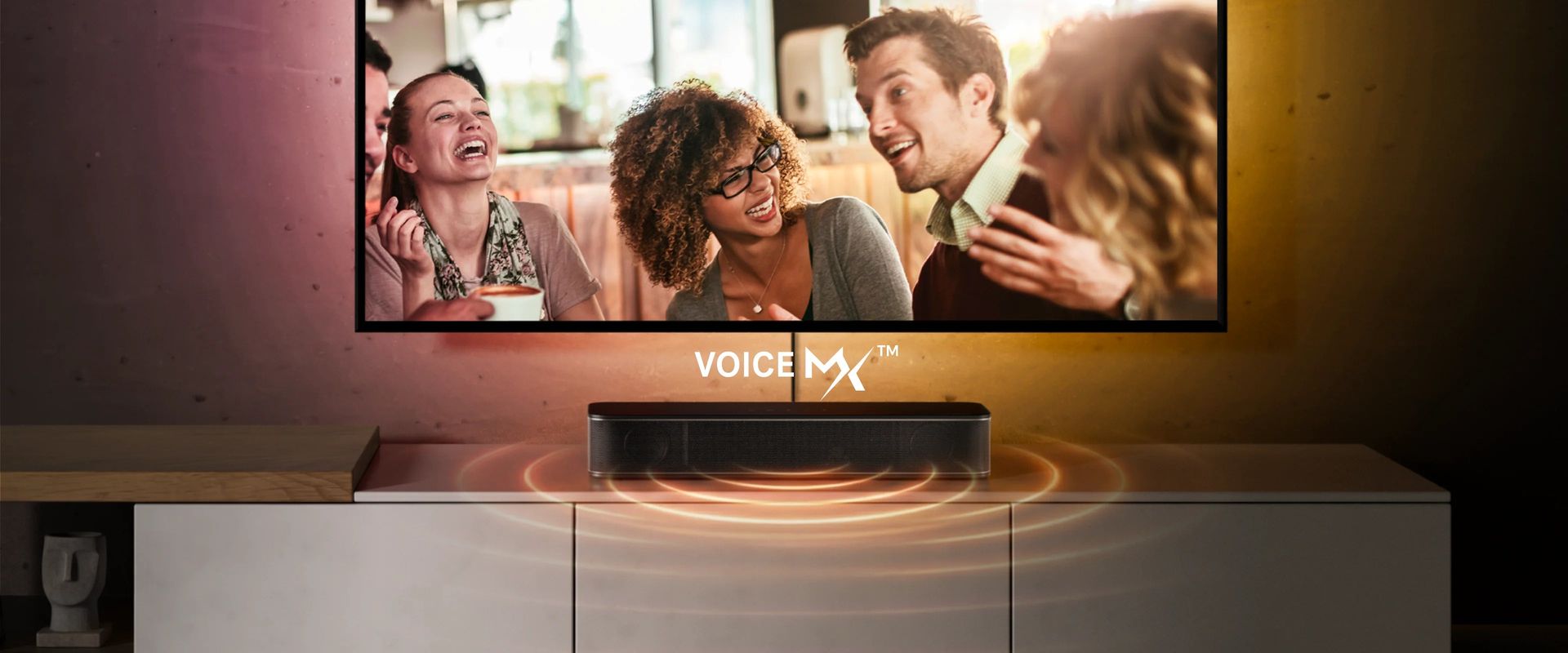 ULTIMEA Poseidon M20 VoiceMX technology enhancing dialogue clarity