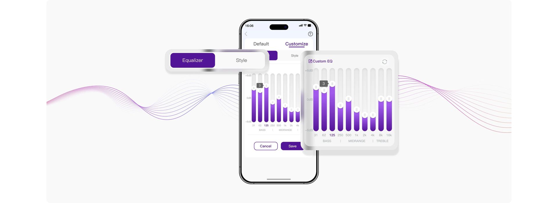 ULTIMEA app 10-band equalizer settings