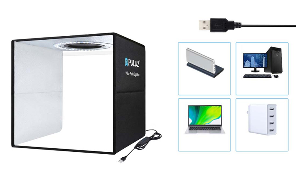 USB power options for PULUZ PU5041B photography tent