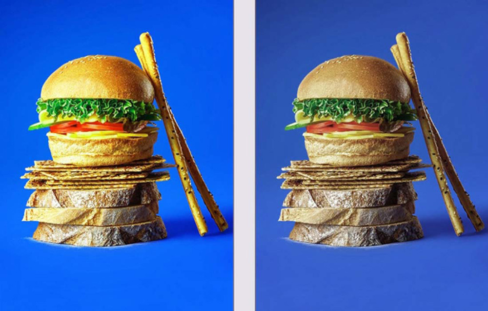 Example of product photography using a coloured background