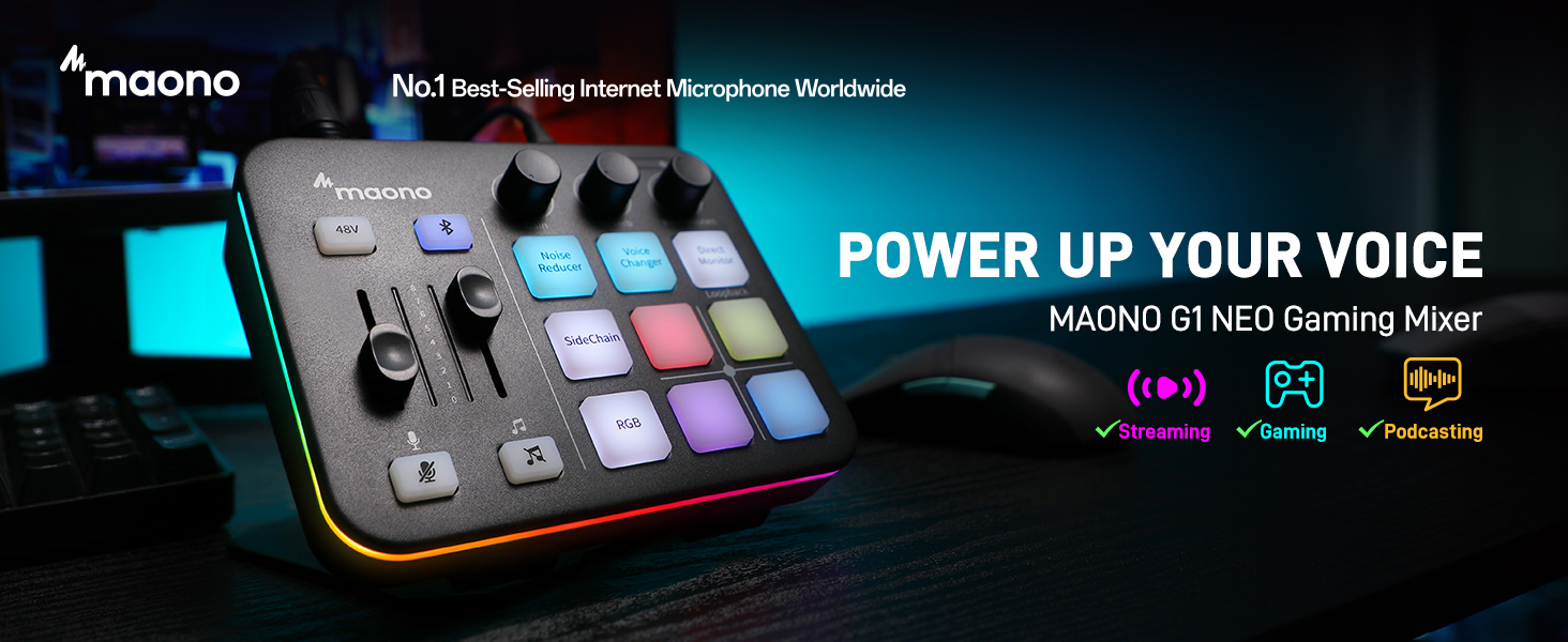 MAONOCASTER G1 NEO gaming audio mixer and streaming interface