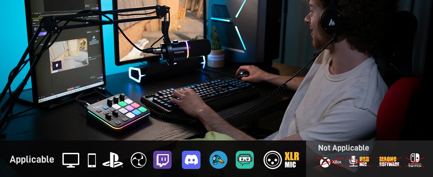 MAONO G1 NEO gaming and live streaming setup