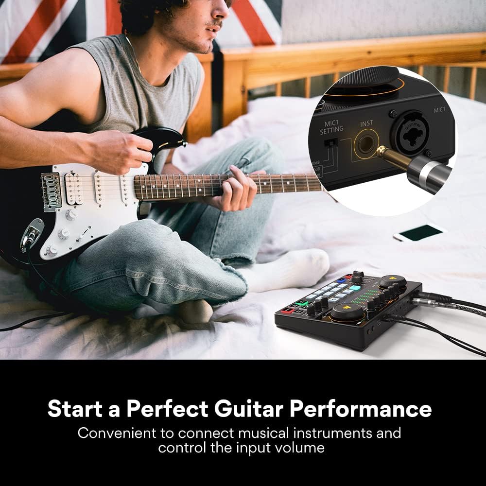 MAONO AME2 audio mixer with instrument connectivity