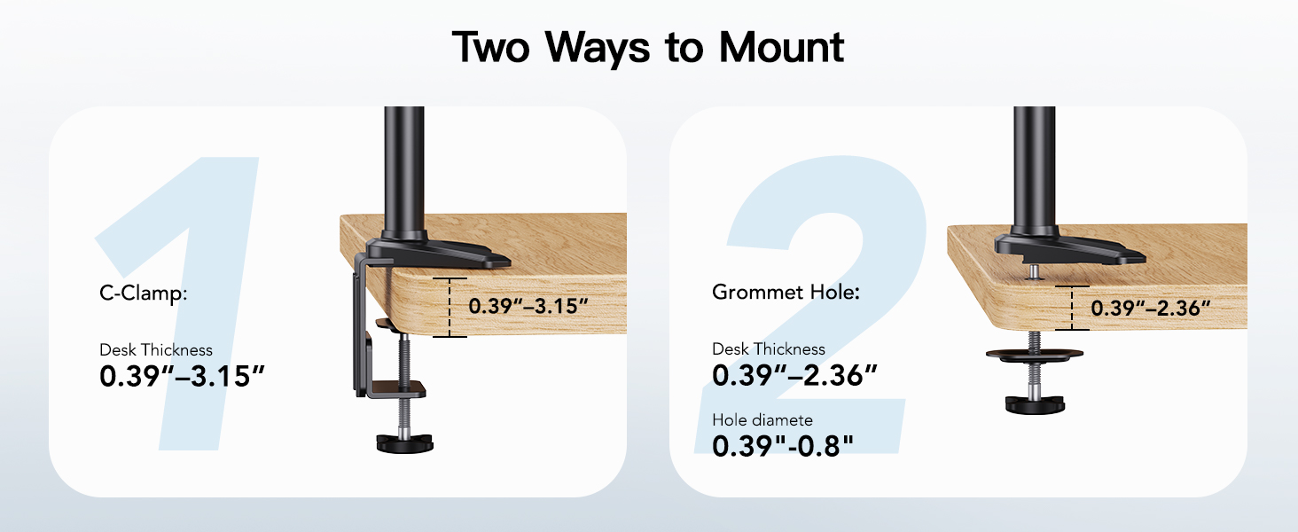 HUANUO triple monitor mounting compatibility illustration