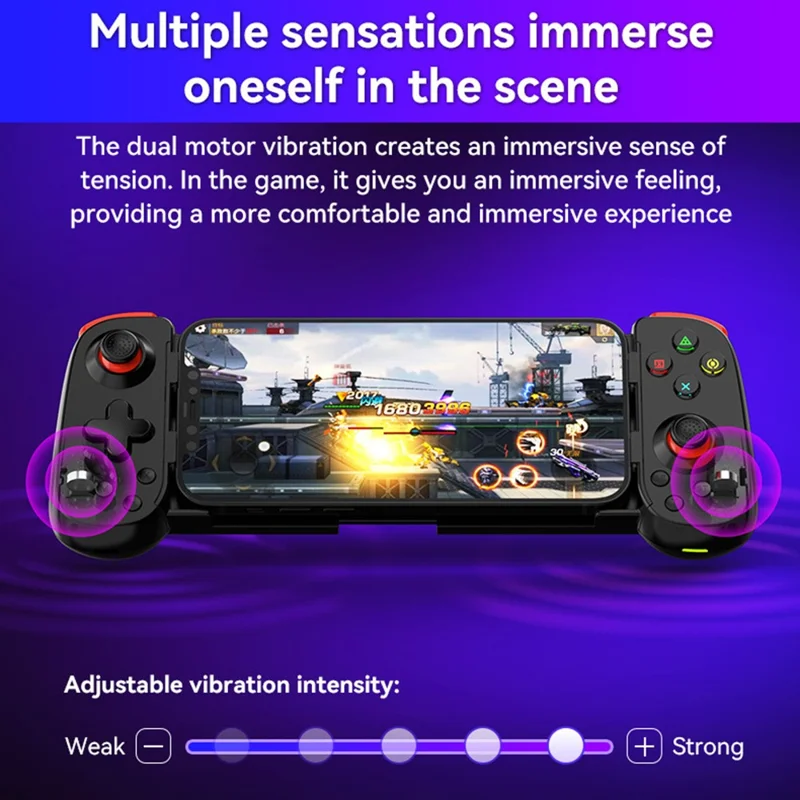 D6DP wireless controller dual motor vibration feature