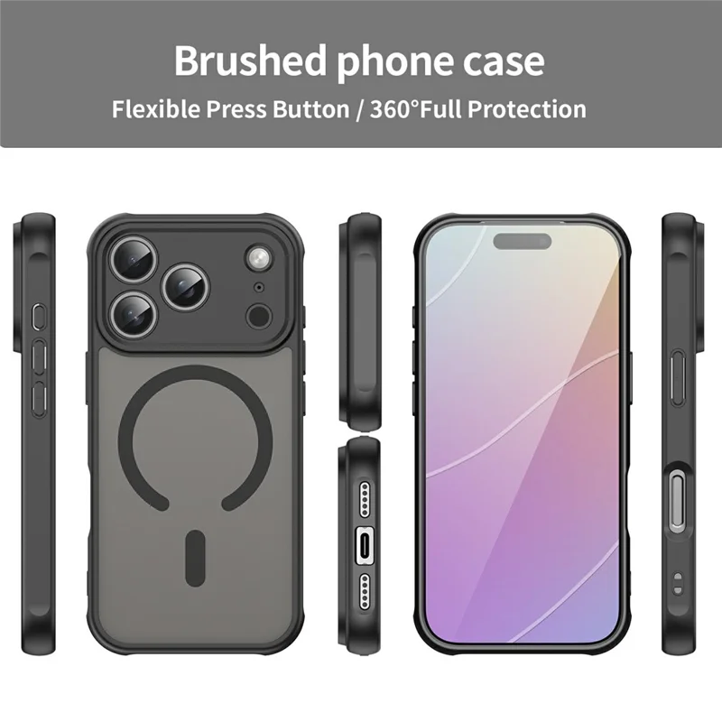 Side front and rear views of magnetic case