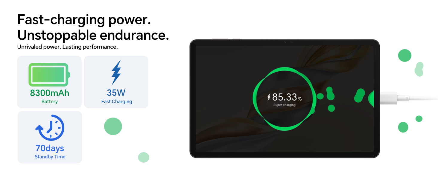 HONOR Pad X9a battery and fast charging showcase