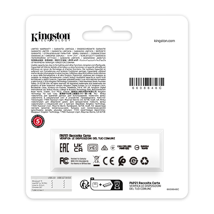Back of Kingston DataTraveler Exodia USB Flash Drive retail package