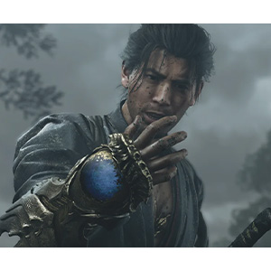 Dramatic character holding a glowing mystical object