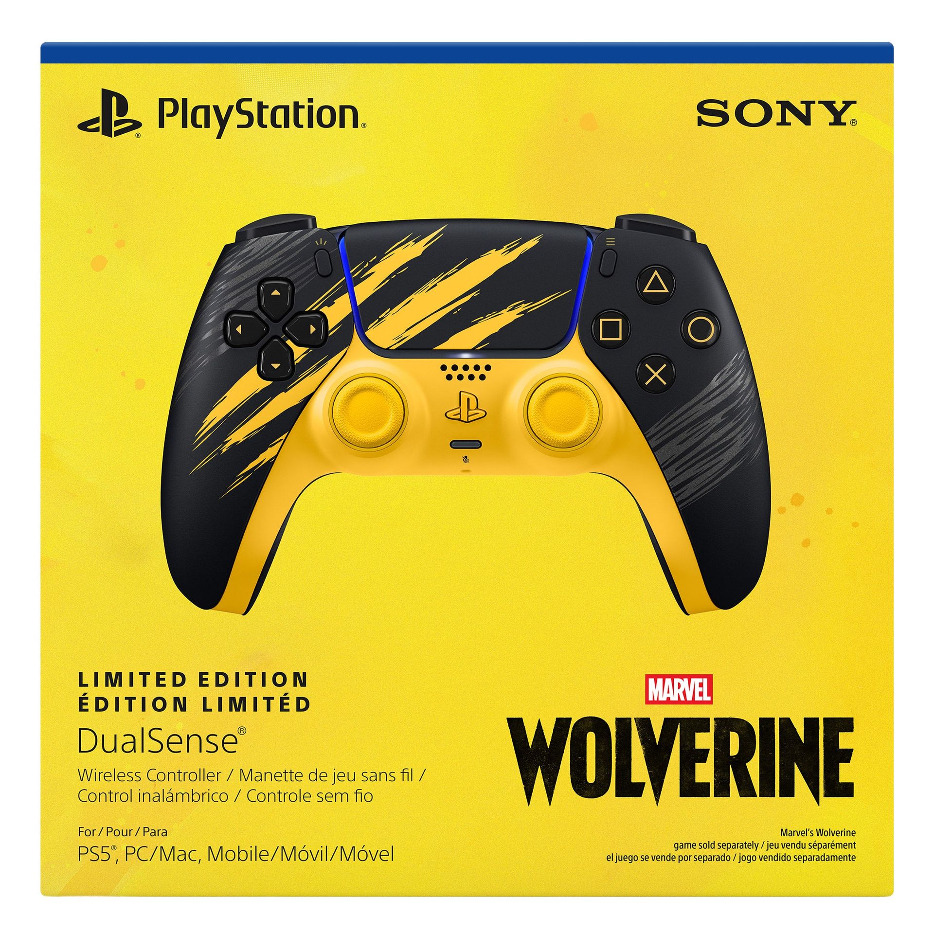 Marvel's Wolverine Battle Yellow DualSense Limited Edition controller