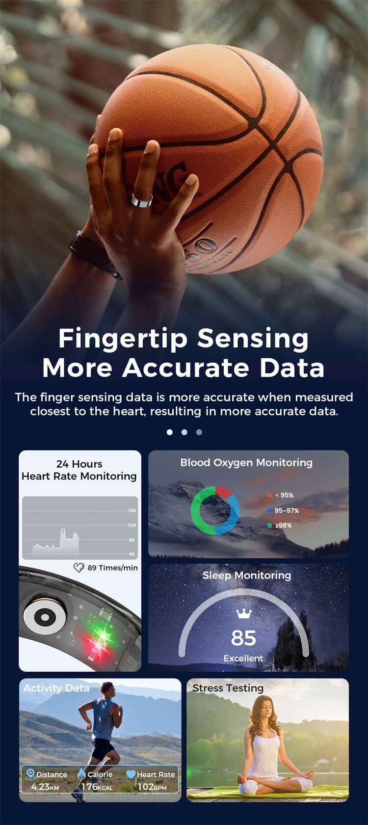 VALDUS VR11 smart ring health monitoring features