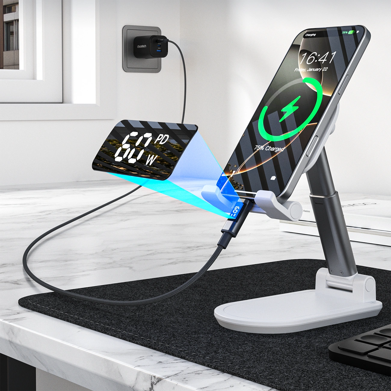 Choetech XCC-1068 USB-C cable feature view