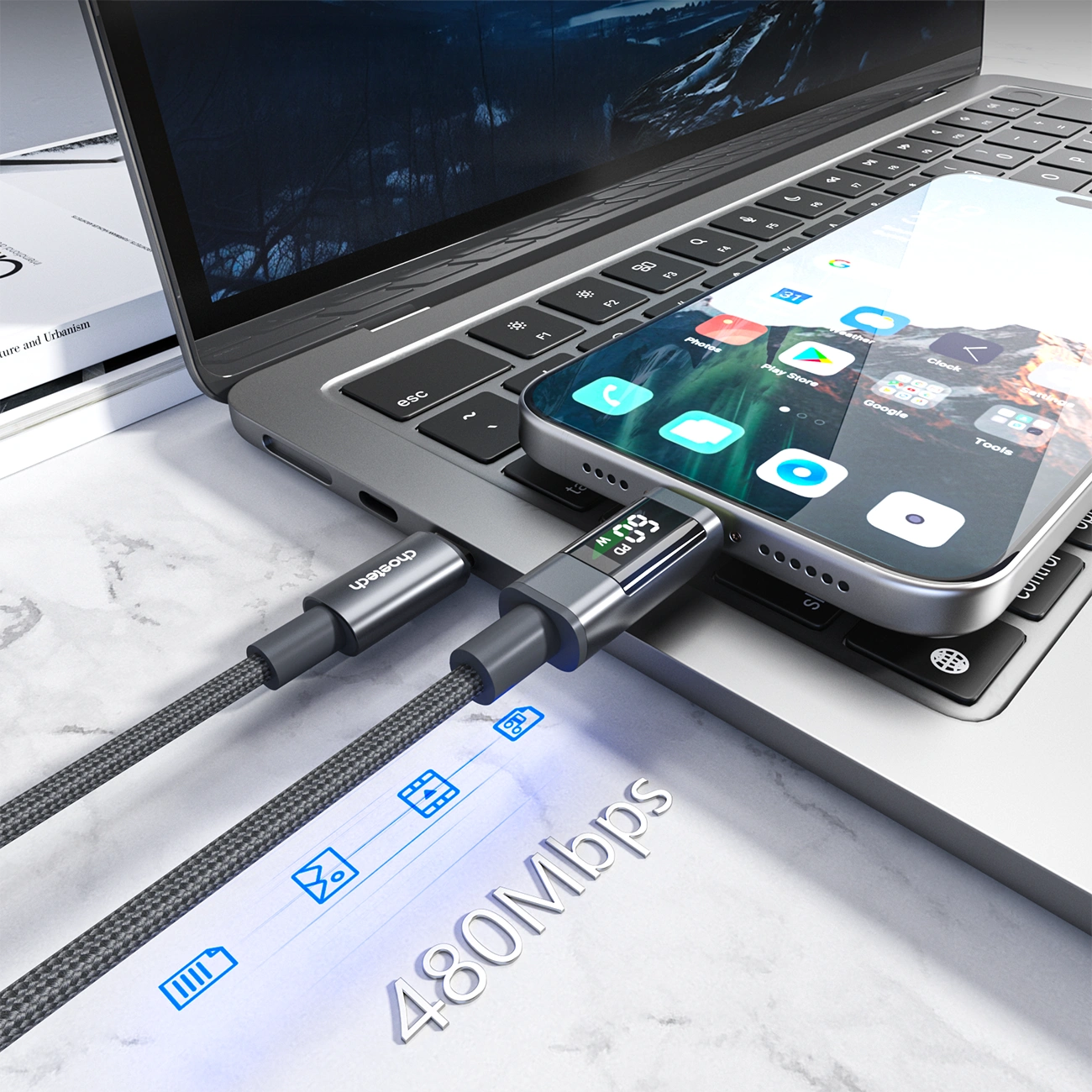 Choetech XCC-1068 USB-C cable construction and charging features