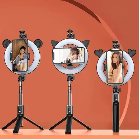 Selfie Stick with Tripod & Ring Light P40D-3 (6).webp