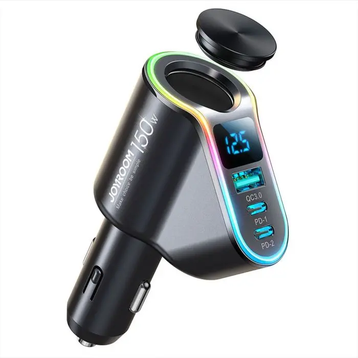 4-in-1 Car Charger + Bluetooth FM Transmitter  Joyroom PD 150W (3).webp