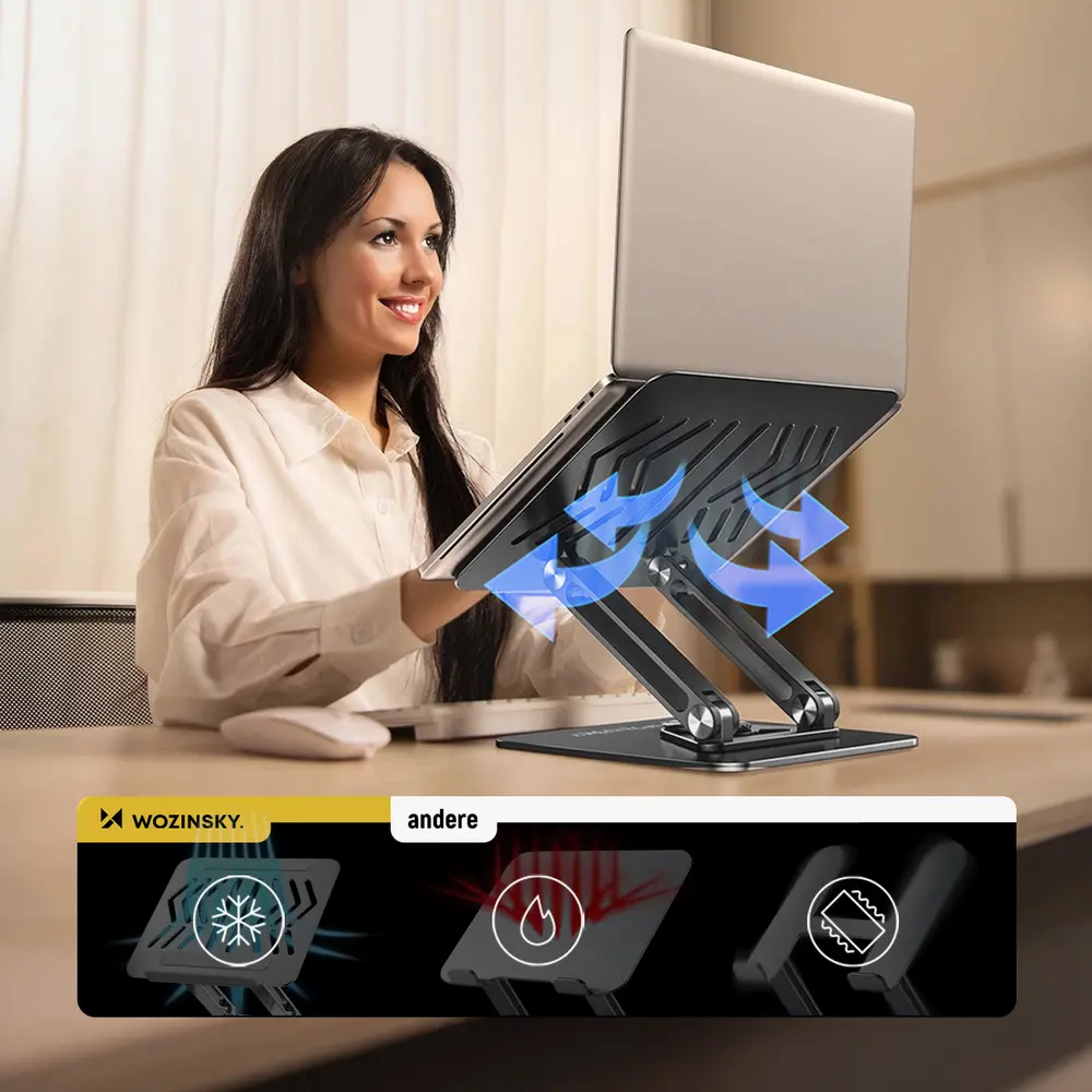 Laptop & Tablet Stand  Wozinsky 360° Adjustable Aluminum (6).webp