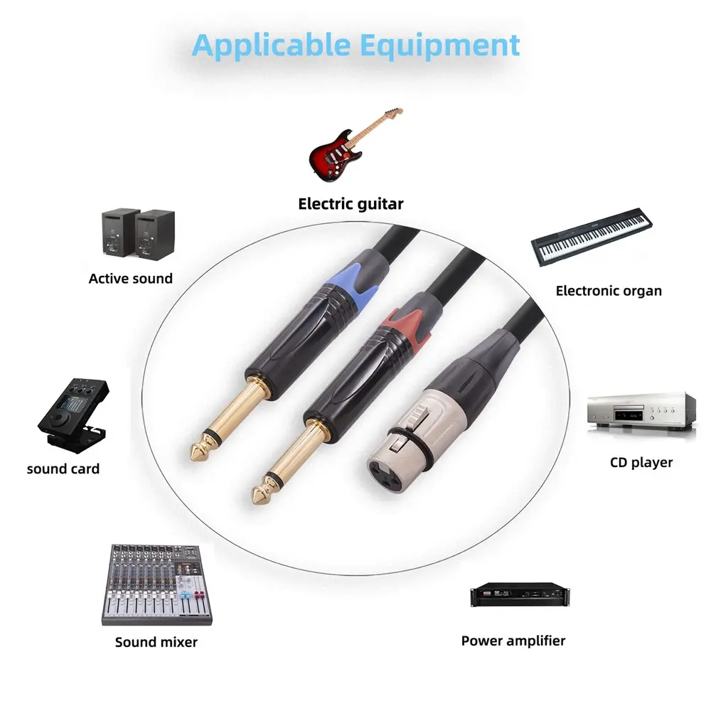 XLR Female 3-Pin to Dual 6.35mm Male Audio Splitter Cable (5).webp
