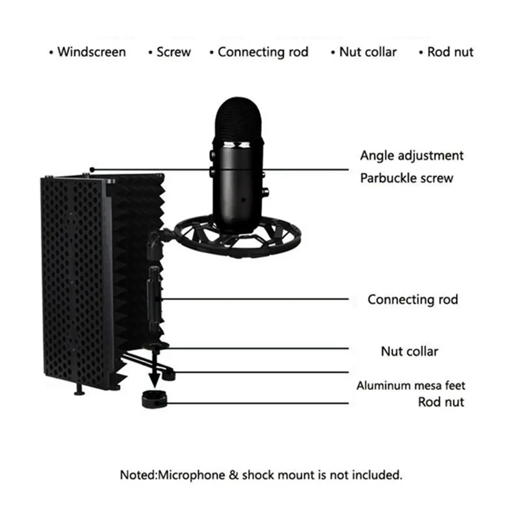 3-Panel Microphone Isolation Shield with Absorbent Foam (3).webp