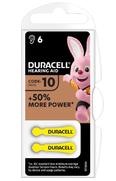 Hearing Aid Batteries | Duracell ActiveAir DA10 (6 pcs)