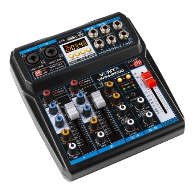4-channel microphone mixer with bluetooth/dsp/usb/mp3 - Vonyx