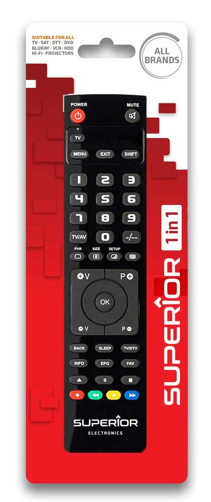 Superior 1 in 1 Programmable Universal Remote