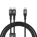Dudao 2-in-1 Dual USB-C Cable | 100W 1.2 m Black