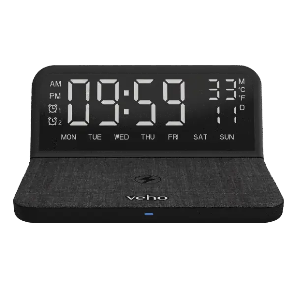 Veho TQ-1 Digital Alarm Clock & Qi Wireless Charger 