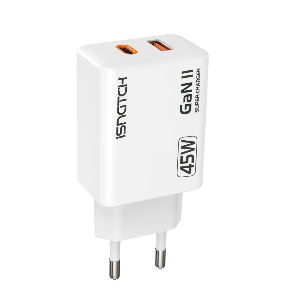 GaN PD + QC Charger | USB-C + USB Charger 45W