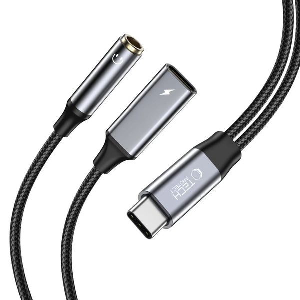 Tech-Protect UltraBoost | USB-C to 3.5 mm + USB-C Adapter