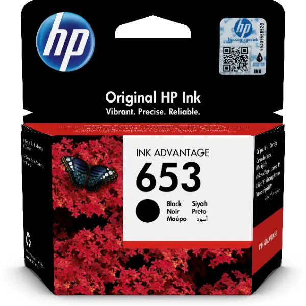HP Original Black Ink Cartridge | HP 653 Black