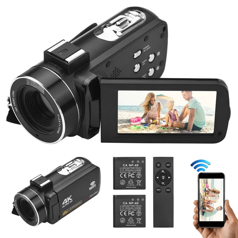 4K Digital Camera with Night Vision & Touch Screen | 56MP