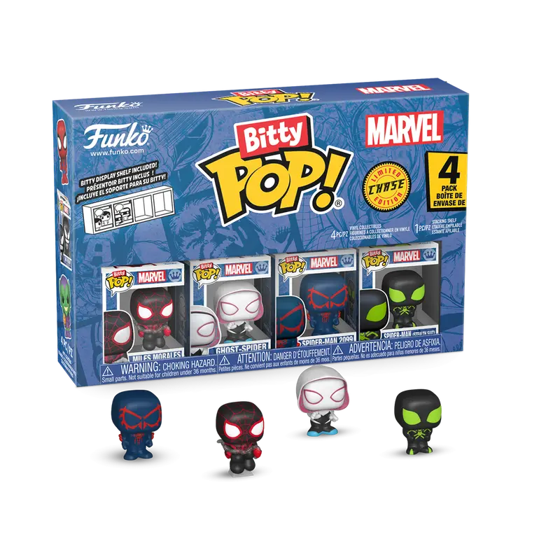 Funko Bitty Pop! 4-Pack: Spider-Man - Miles Morales, Ghost-Spider, Spider-Man 2099