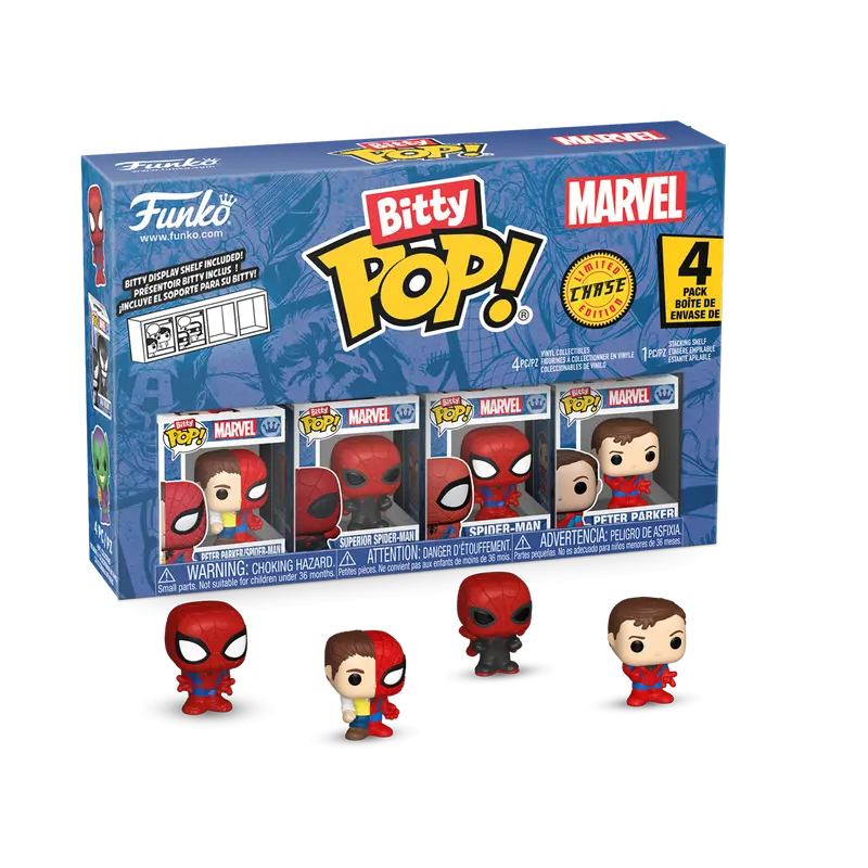 Funko Bitty Pop! 4-Pack: Spider-Man - Peter Parker - Spider-Man, Superior Spider-Man