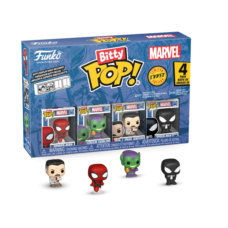 Funko Bitty Pop! 4-Pack: Spider-Man - Spider-Man, Green Goblin, J. Jonah Jameson, Spiderman