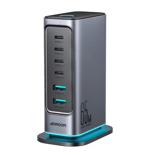Joyroom 6-Port GaN | Charger 65W 4x USB-C 2x USB-A