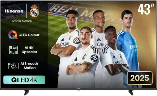 Hisense 43″ QLED 4K Ultra HD Smart TV Wi-Fi 